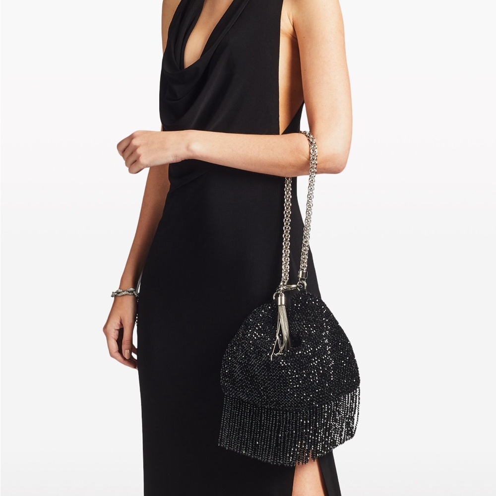 JIMMY CHOO CALLIE BEADED FRINGE BAG